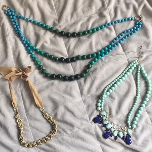 3 necklaces (gold and ombré are banana republic)